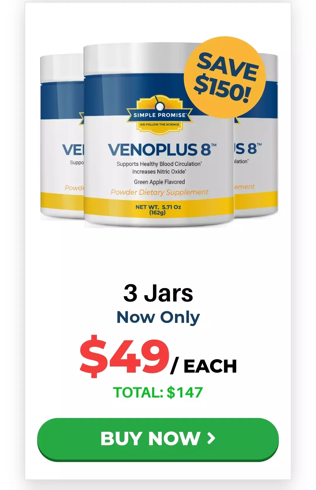 VenoPlus 8™ 3 bottles pricing